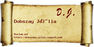 Dobszay Júlia névjegykártya