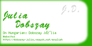 julia dobszay business card